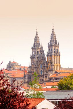 Santiago de Compostela, Galiçya, İspanya. Santiago de Compostela 'nın ünlü katedraline bakın. 6 Ekim 2007