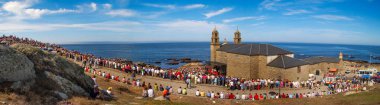 Muxia, Galiçya. İspanya. 10 Eylül 2006. Nuestra Senora de la Barca onuruna Muxa 'da dini bir kutlama. Geleneksel tören, zengin kültür, güçlü inanç ve topluluk.
