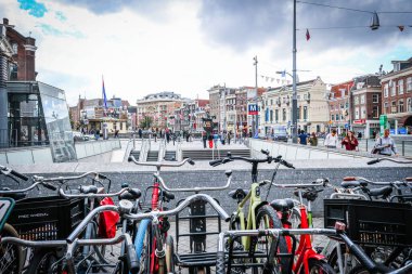 Netherlands, Amsterdam. September 2, 2025. Hundreds of parked bikes. Amsterdams cycling culture captured in static density and urban rhythm