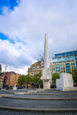 Netherlands, Amsterdam. September 29, 2025. tone column and plaza. Amsterdam National Monument marks memory, ceremony, and public space