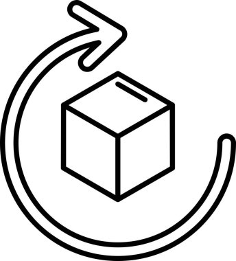 kutu lojistik lojistik simgesi ana hat biçiminde