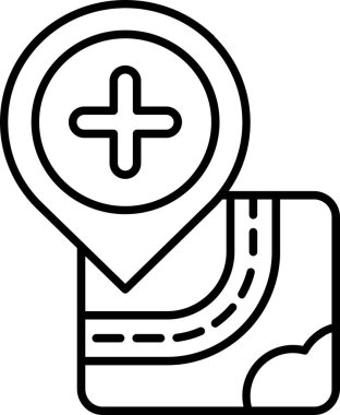 konum pin gps simgesi ana hat biçiminde