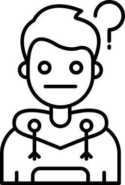 şaşkın adam simgesi vektör illüstrasyonu