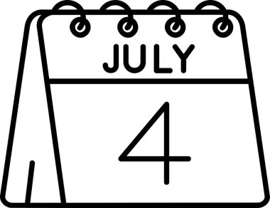 Temmuz simgesi tasarımı vektör çizimi