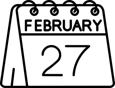 2 Şubat takvim simgesi ana hat biçiminde