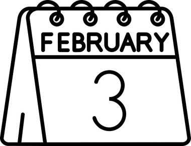 Şubat ayının beyaz sayısına sahip takvim