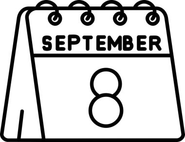 Takvim Eylül Glyph simgesi