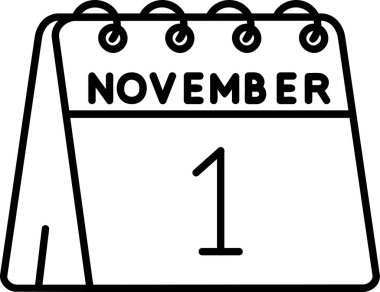 Kasım takvim simgesi, vektör illüstrasyonu