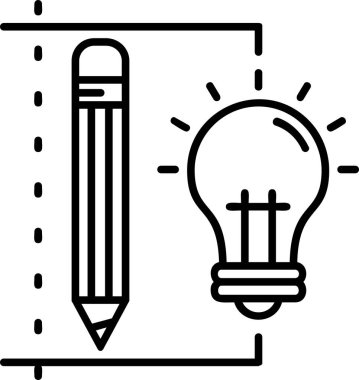 kalem çizim fikri simgesi, özet biçimi
