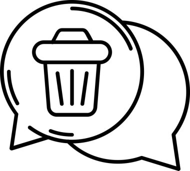 Çöp tenekesi. Basit illüstrasyon