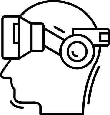 Gözlük simgesi. Web için sanal gerçeklik vektör simgelerinin özet çizimi