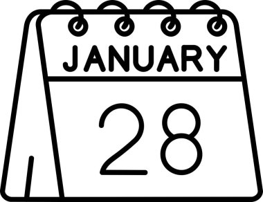 28 Ocak takvimi - tek takvim simgesi