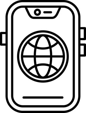 Bir smartphone simge vektör çizim