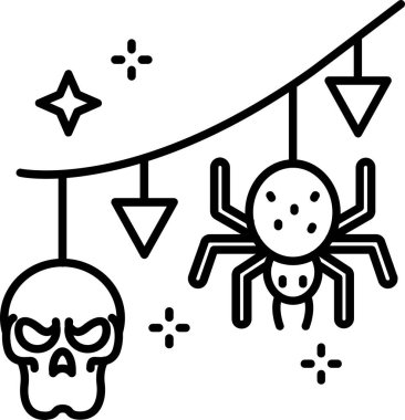 Kafatası ikonlu Cadılar Bayramı partisi örümceği