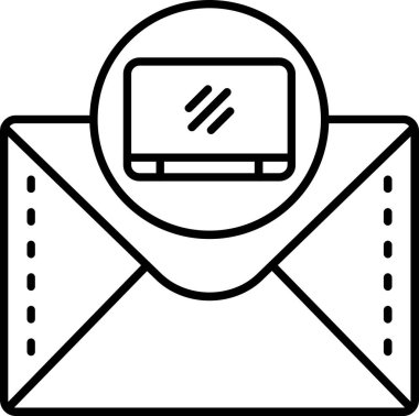 e-posta zarfı simgesi ana hat biçiminde