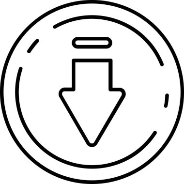 ok aşağı yönde ana hatlar biçiminde simge