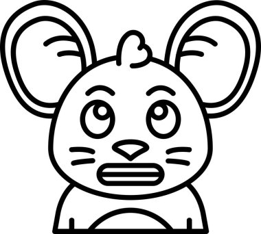 çizgi kawaii şirin fare yüz vektör çizimi ile