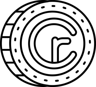 Bozuk para simgesi, vektör illüstrasyonu beyaz arkaplanda izole edildi