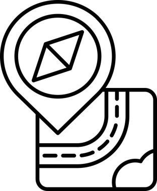 konum GPS gezinme simgesi ana hat biçiminde