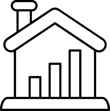 Outline tarzında ev emlak simgesi oluşturma
