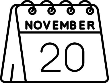 Siyah simgenin 22 'li takvimi, basit tasarım