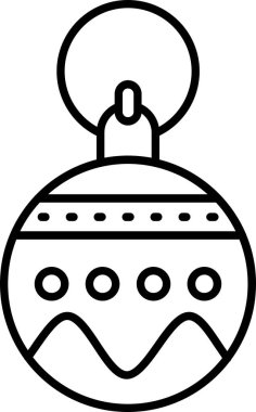 Taslak biçiminde noel topu süsleme simgesi