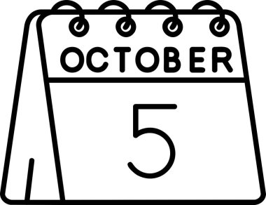 1 Ekim, takvim, vektör simgesi