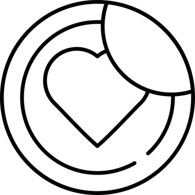 Top Yüreği ikonu. Beyaz arkaplanda izole edilmiş web tasarımı için top topu vektör simgesi