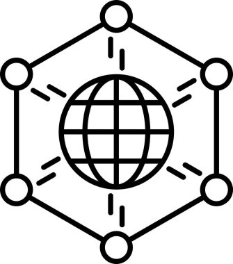 ana hatlar biçiminde ağ genel ağ simgesi