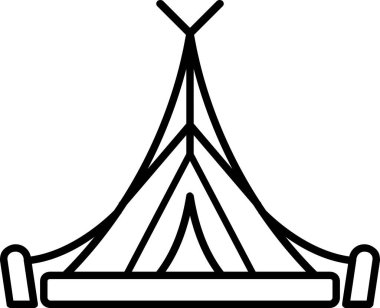 Çadır ikonu. kamp sembolü. vektör illüstrasyonu