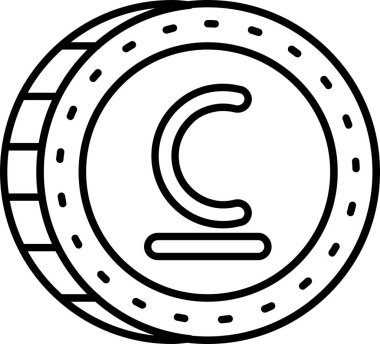 Para simgesi. Sikke vektör simgesi web için basit örnek.