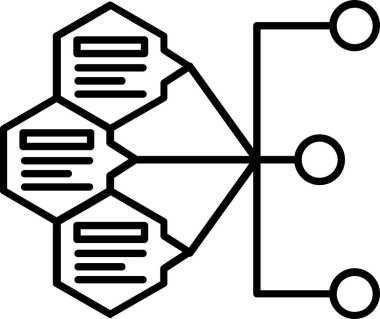 blockchain data teknolojisi simgesi ana hat biçiminde