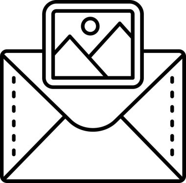 e-posta zarfı harf simgesi ana hat biçiminde