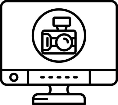 kamera web simgesi, basit vektör illüstrasyonu