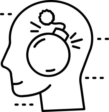 Beyin düşünme fikri simgesi ana hatlarıyla