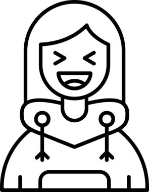 Kış eşarplı kız, kışa bağlı ikonun vektör çizimi