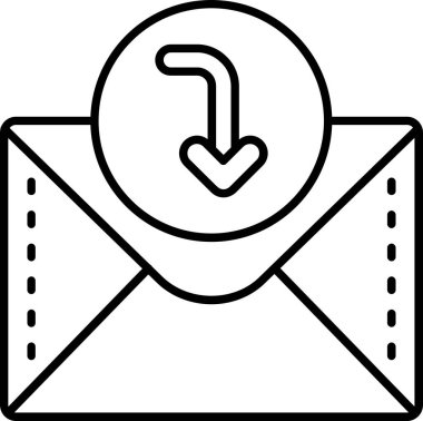 Mesaj var. Web simgesi basit illüstrasyon