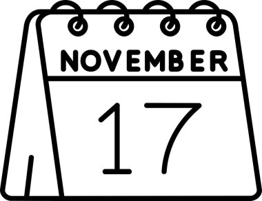 17 Kasım - Takvim simgesi - düz tasarım çizimi