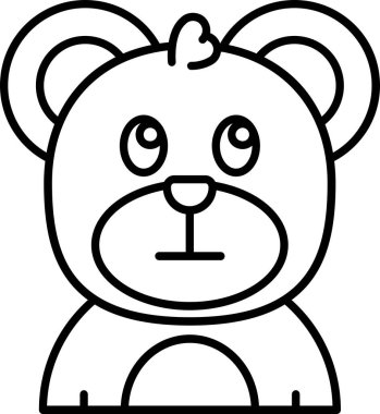 Hayvan yüzlü ayı simgesi taslak biçiminde