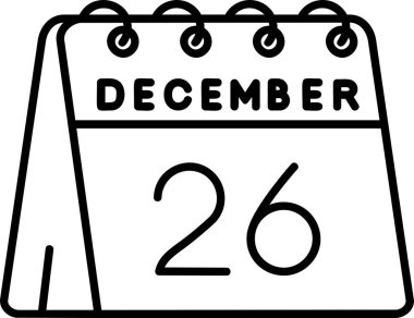 24 Aralık tarihli takvim simgesi, illüstrasyon