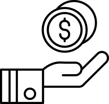 Dolar para birimi simgesi ana hat biçiminde