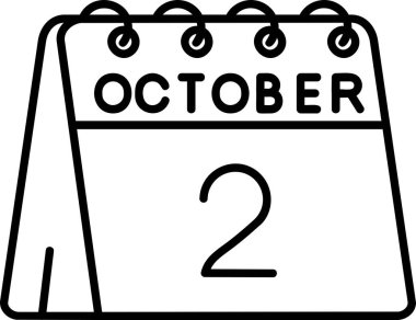Ekim 2 ve - gün simgesi, takvim