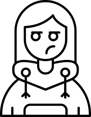 Üzgün kız simgesi, taslak biçimi