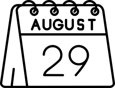 Ağustos 29 - vektör simgesi