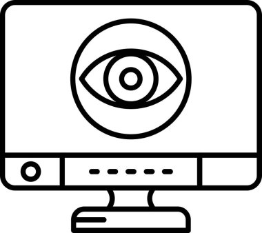 Bilgisayar ekran simgesini ana hat biçiminde izleName