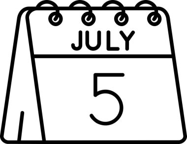 Takvim Temmuz simgesi, basit biçim