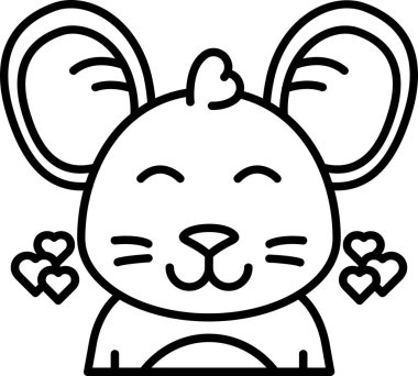 fare sevimli çizgi film simgesi vektör çizim grafik tasarımı