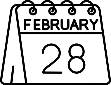 23 Şubat tarihli takvim, vektör çizimi