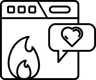 Web sayfası ve ateş uygulaması için vektör illüstrasyon simgesi