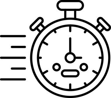 Saat kronometre simgesi ana hat biçiminde